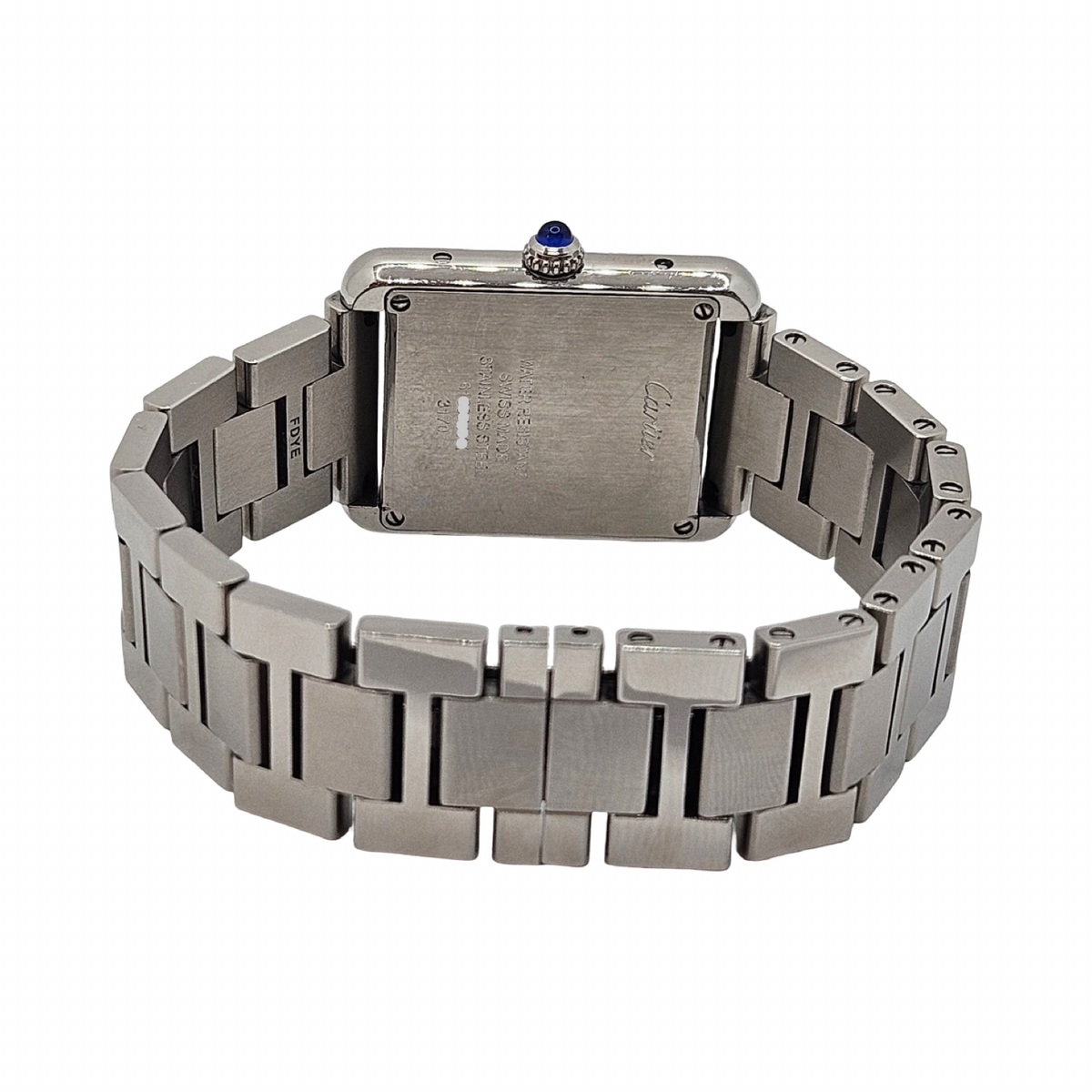 Cartier Tank Solo Quartz Medium White Opaline Dial Steel Bracelet 3170