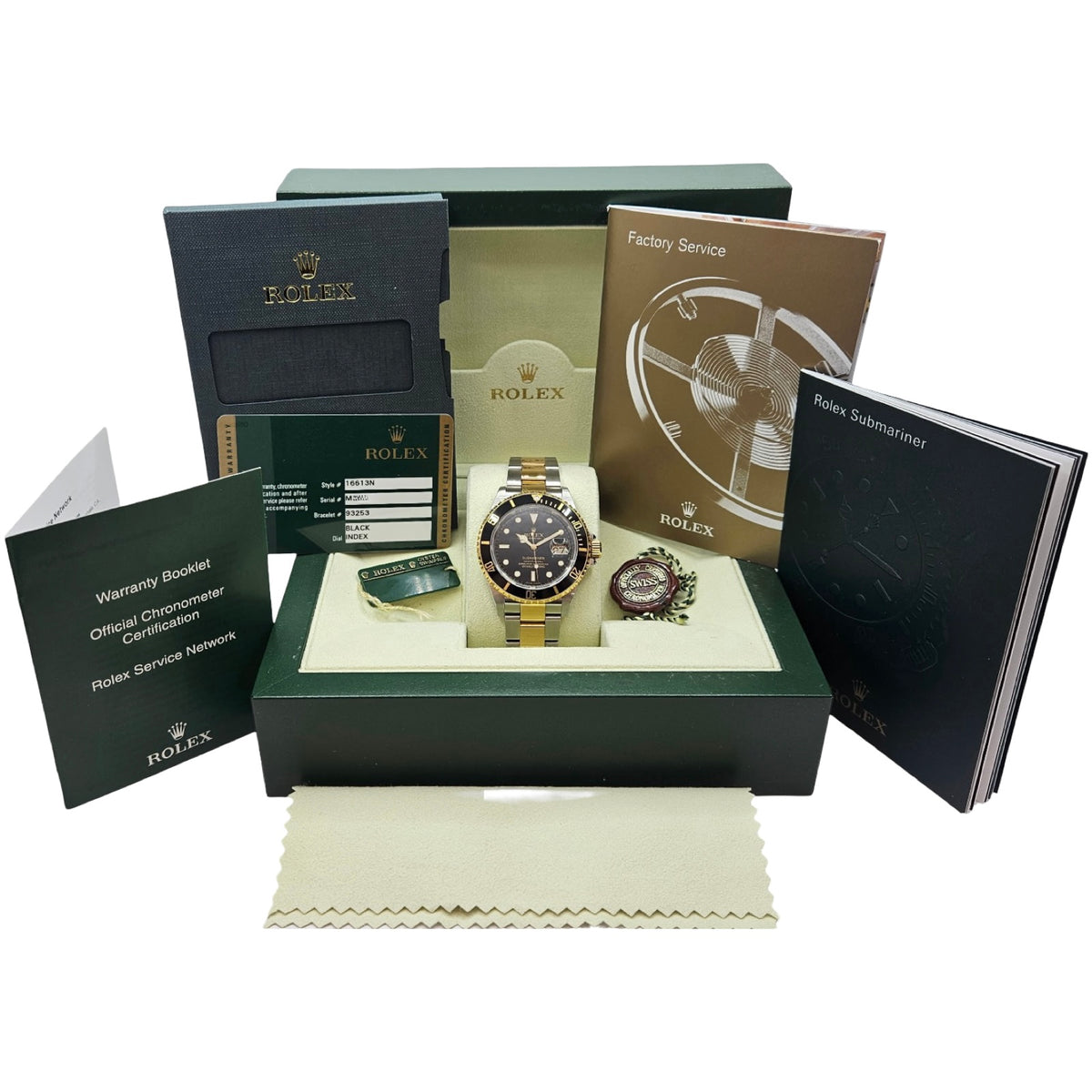 Rolex Submariner Date 40 18K Yellow Gold and Steel Black Dial Black Bezel Oyster Bracelet Ref.16613N C.2008