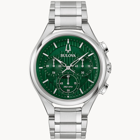 Bulova Curv Green Dial Chronograph 96A297