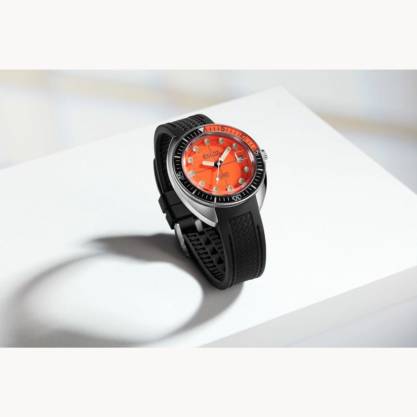 Bulova Oceanographer Devil Diver Orange Dial Polyurethane Strap 96B350