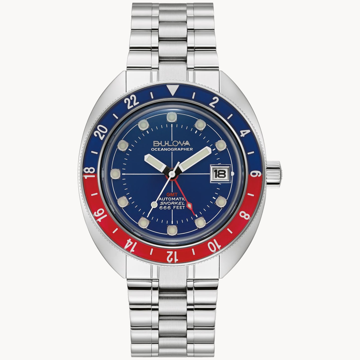 Bulova Oceanographer GMT Blue Dial Stainless Steel 96B405