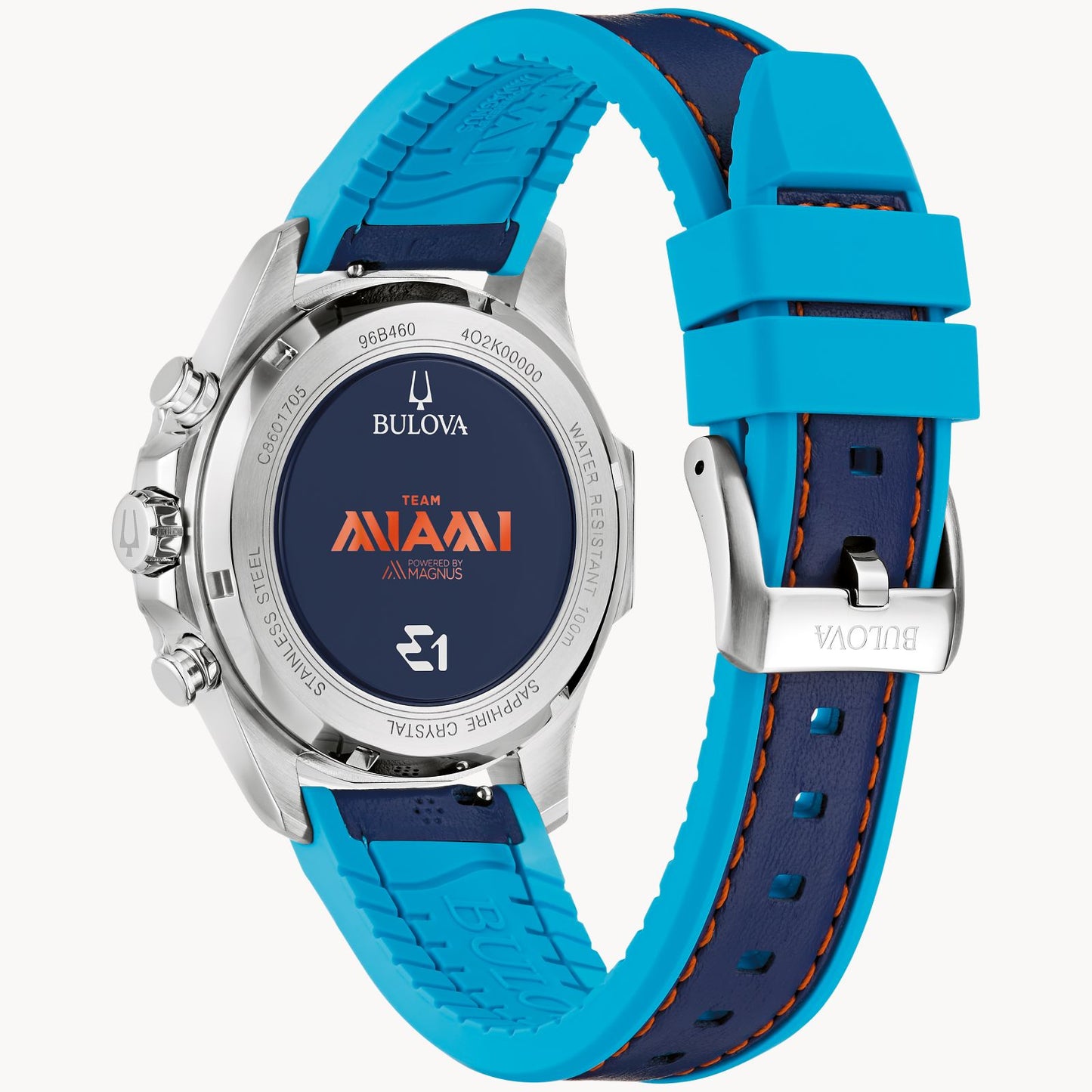 Bulova Marine Star E1 Team Miami Blue Dial Blue Strap 96B460