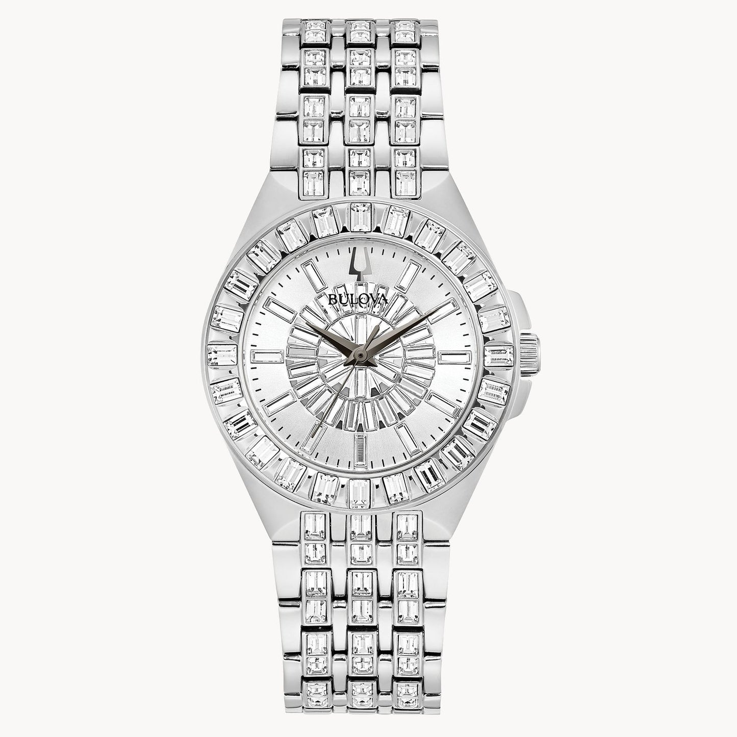 Bulova Phantom Women's Crystal Silver Dial Stainless Steel 96L278