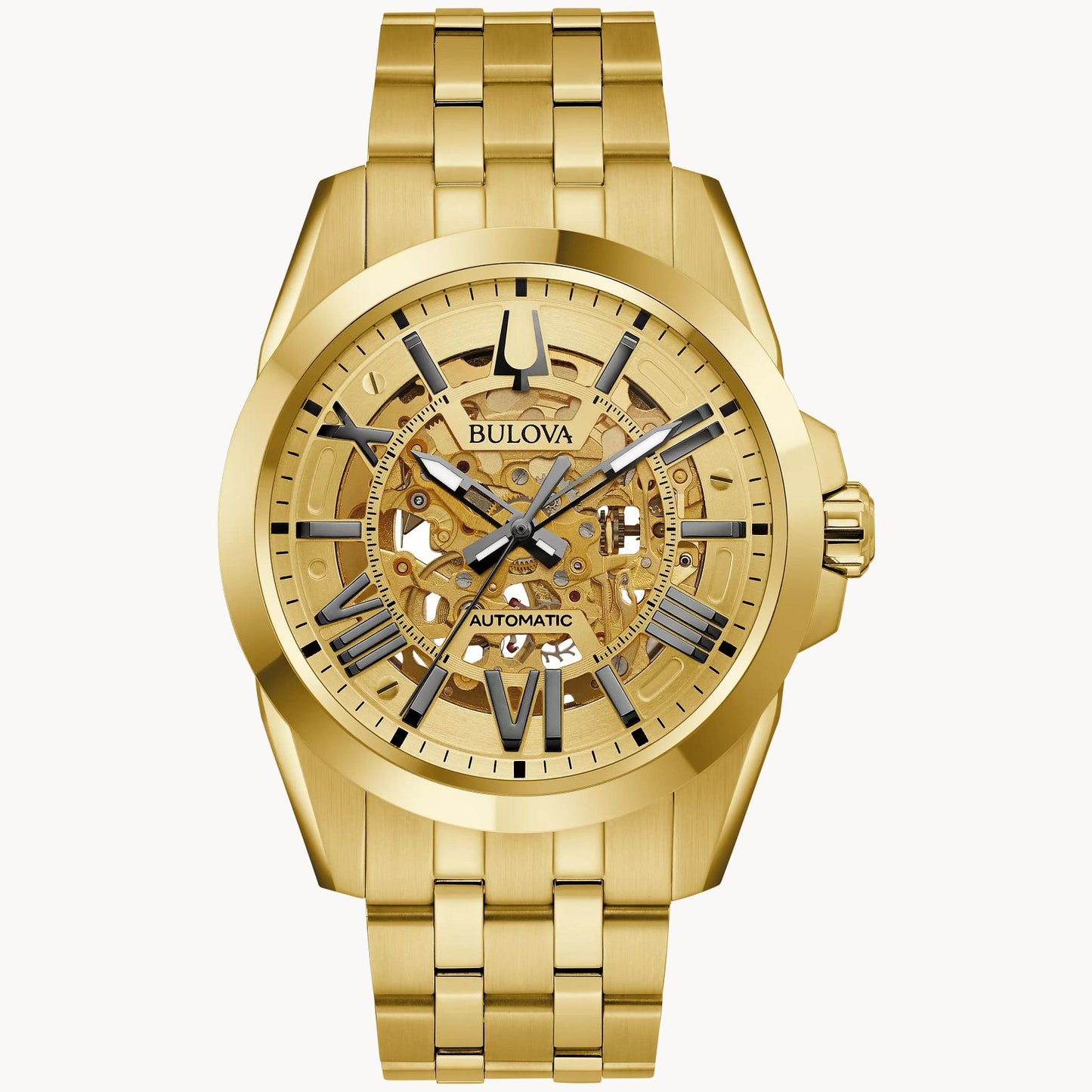 Bulova Sutton Gold-Tone Skeletonized Automatic Movement 97A162