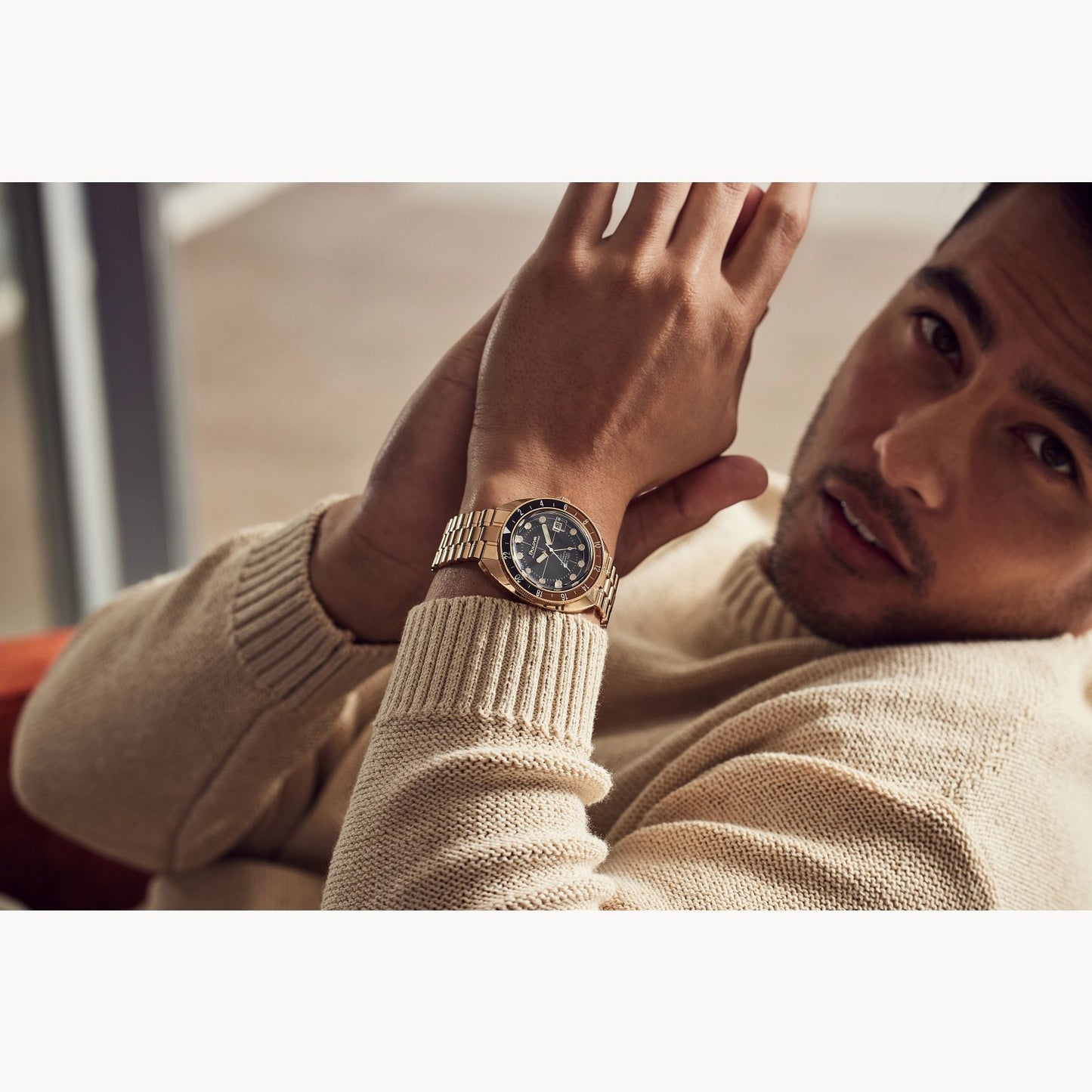 Bulova Oceanographer GMT Black Dial Rose Gold-Tone Stainless Steel 97B215