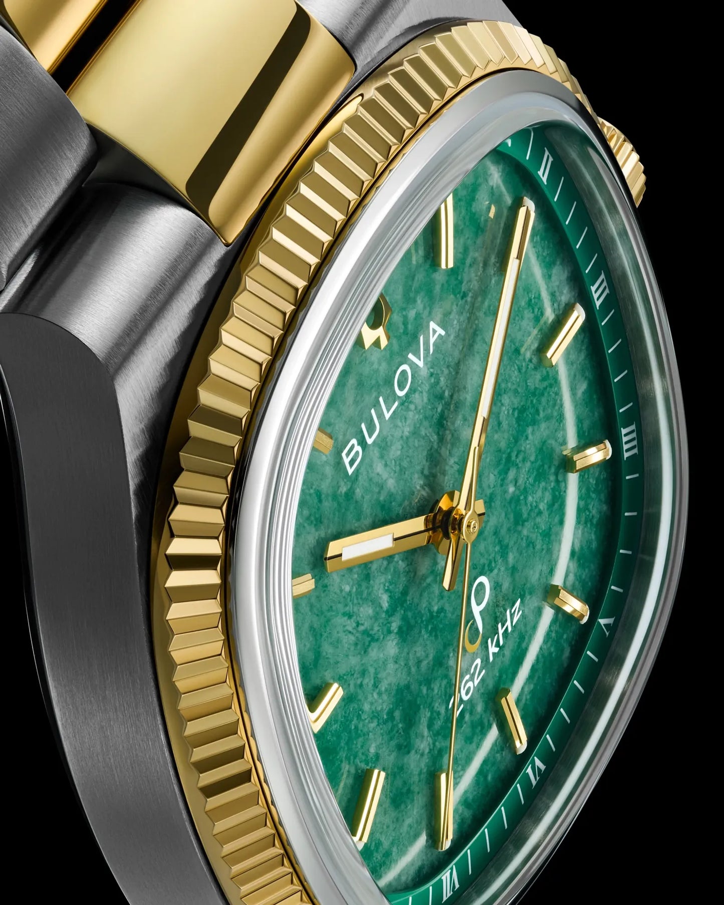 Bulova Super Seville Jade HPQ Precisionist Gold/Silver Tone 98A336