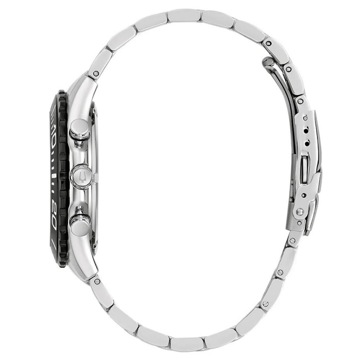 Bulova Classic Chronograph 43mm Quartz Silver Dial Stainless Steel 98B437