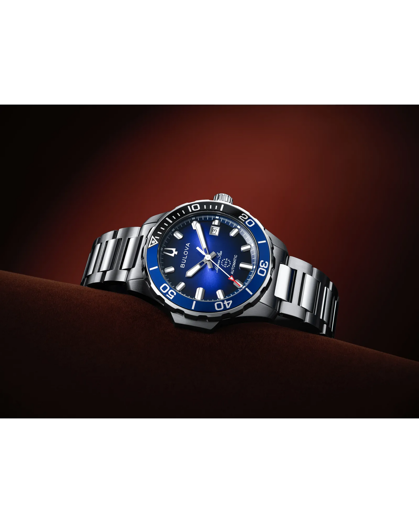 Bulova Marine Star Series B Automatic Blue Dial Stainless Steel Bracelet 98B466