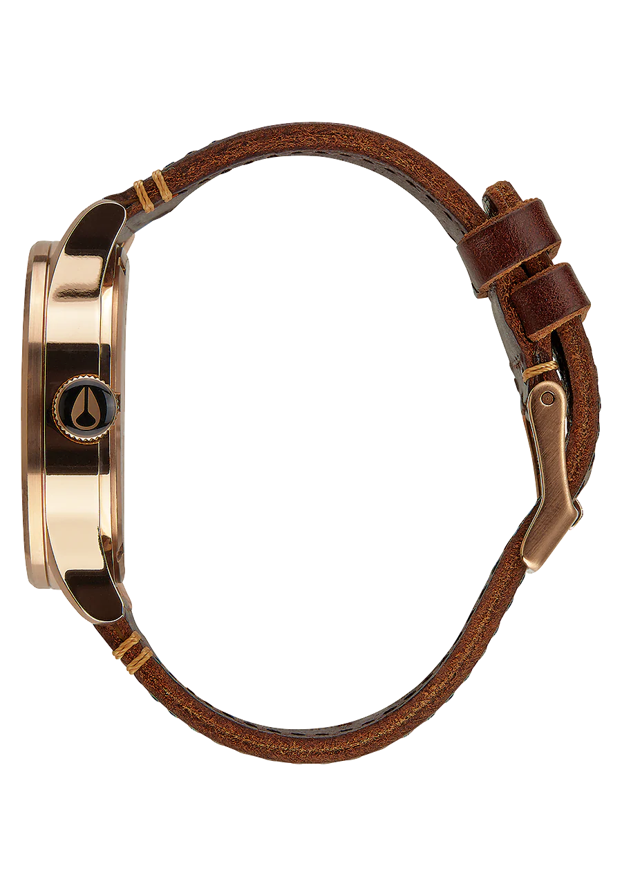 Nixon Sentry Leather Rose Gold/Gunmetal/Brown A105 2001-00