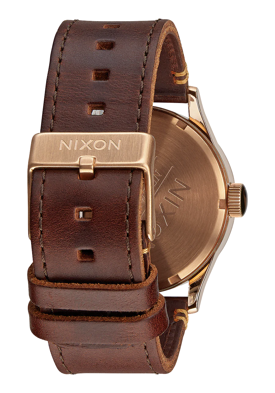 Nixon Sentry Leather Rose Gold/Gunmetal/Brown A105 2001-00