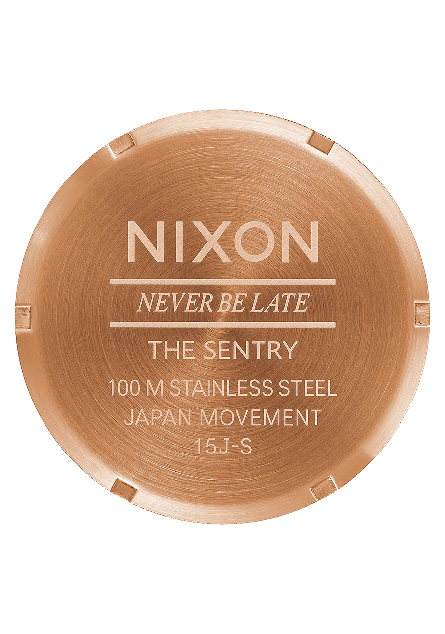 Nixon Sentry Leather Rose Gold/Gunmetal/Brown A105 2001-00