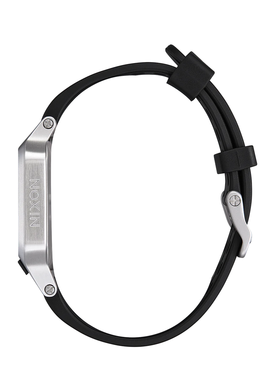 Nixon Heat Silver Digital Black Molded Rubber Strap A1320 130-00