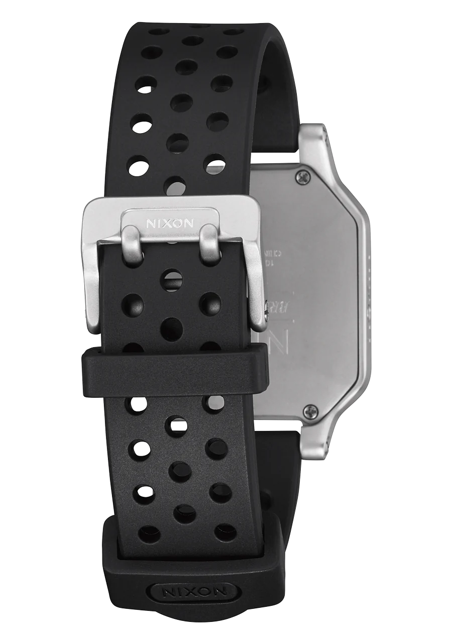 Nixon Heat Silver Digital Black Molded Rubber Strap A1320 130-00