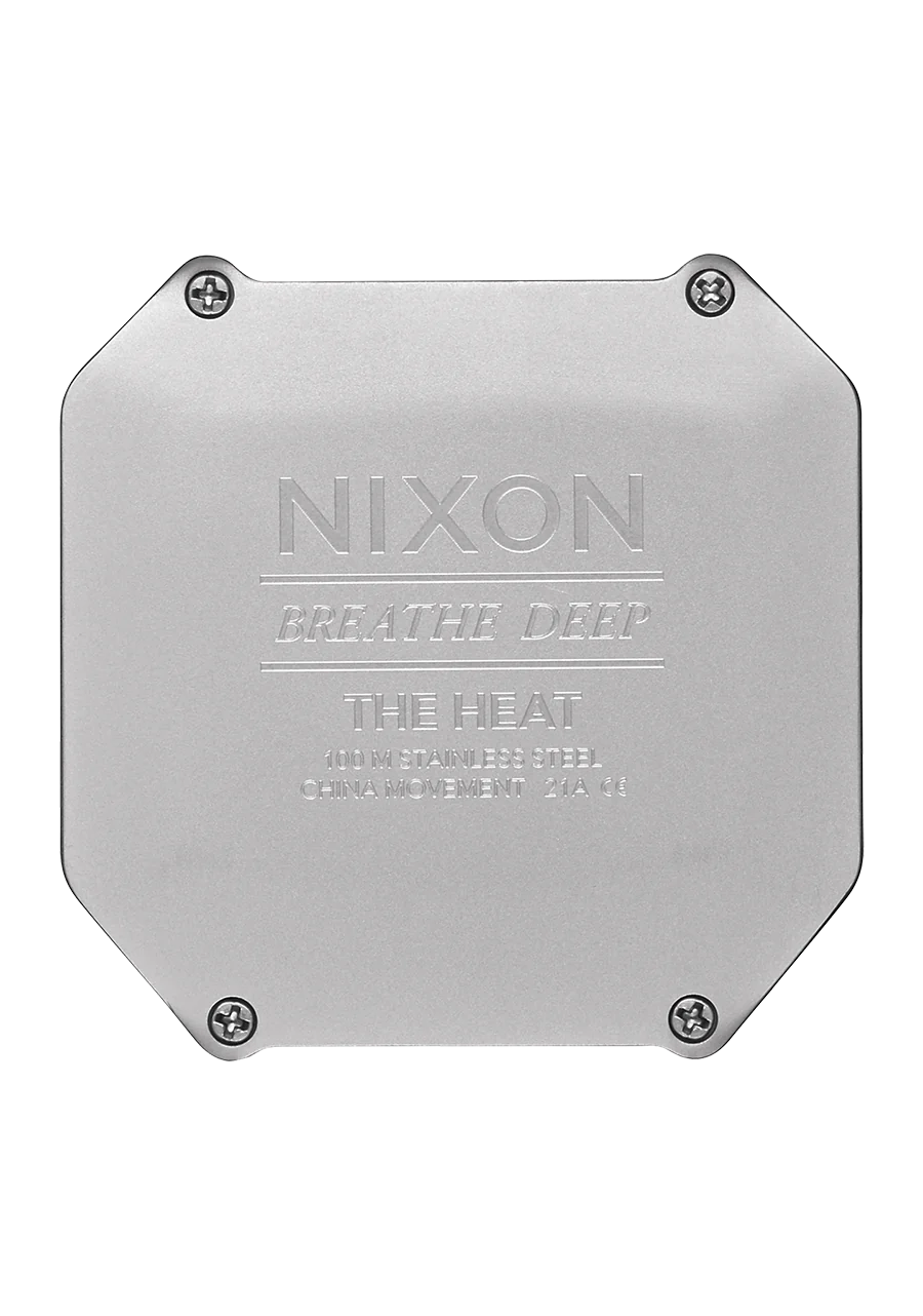 Nixon Heat Silver Digital Black Molded Rubber Strap A1320 130-00