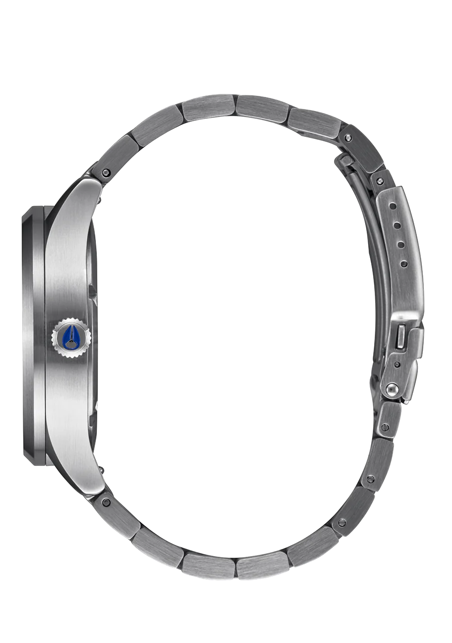 Nixon Sentry Solar Stainless Steel Watch Blue Sunray/Silver A1346 5091-00