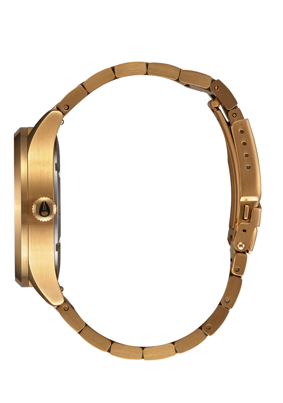 NIXON Sentry Solar Stainless Steel All Gold Black Dial A1346-510-00