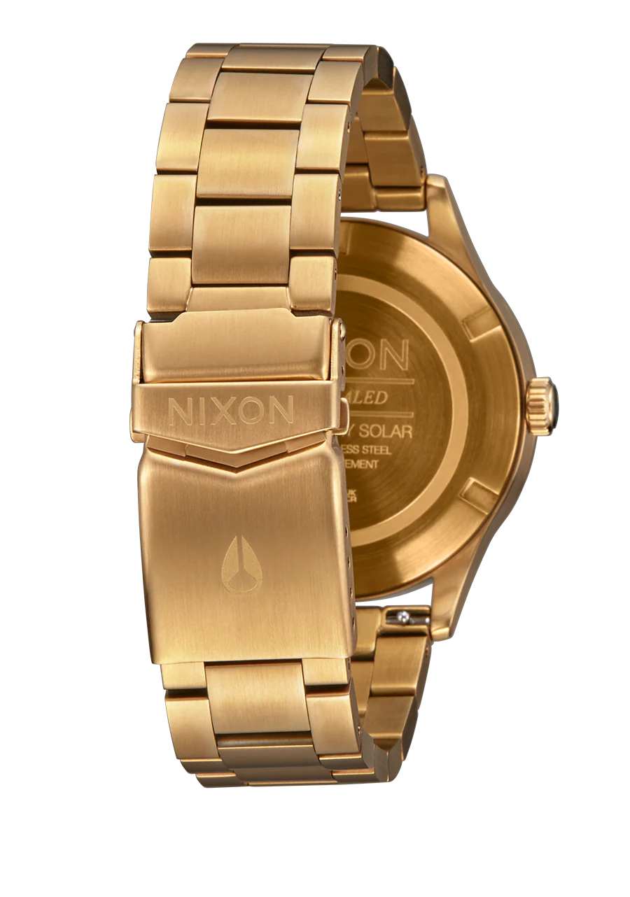 NIXON Sentry Solar Stainless Steel All Gold Black Dial A1346-510-00