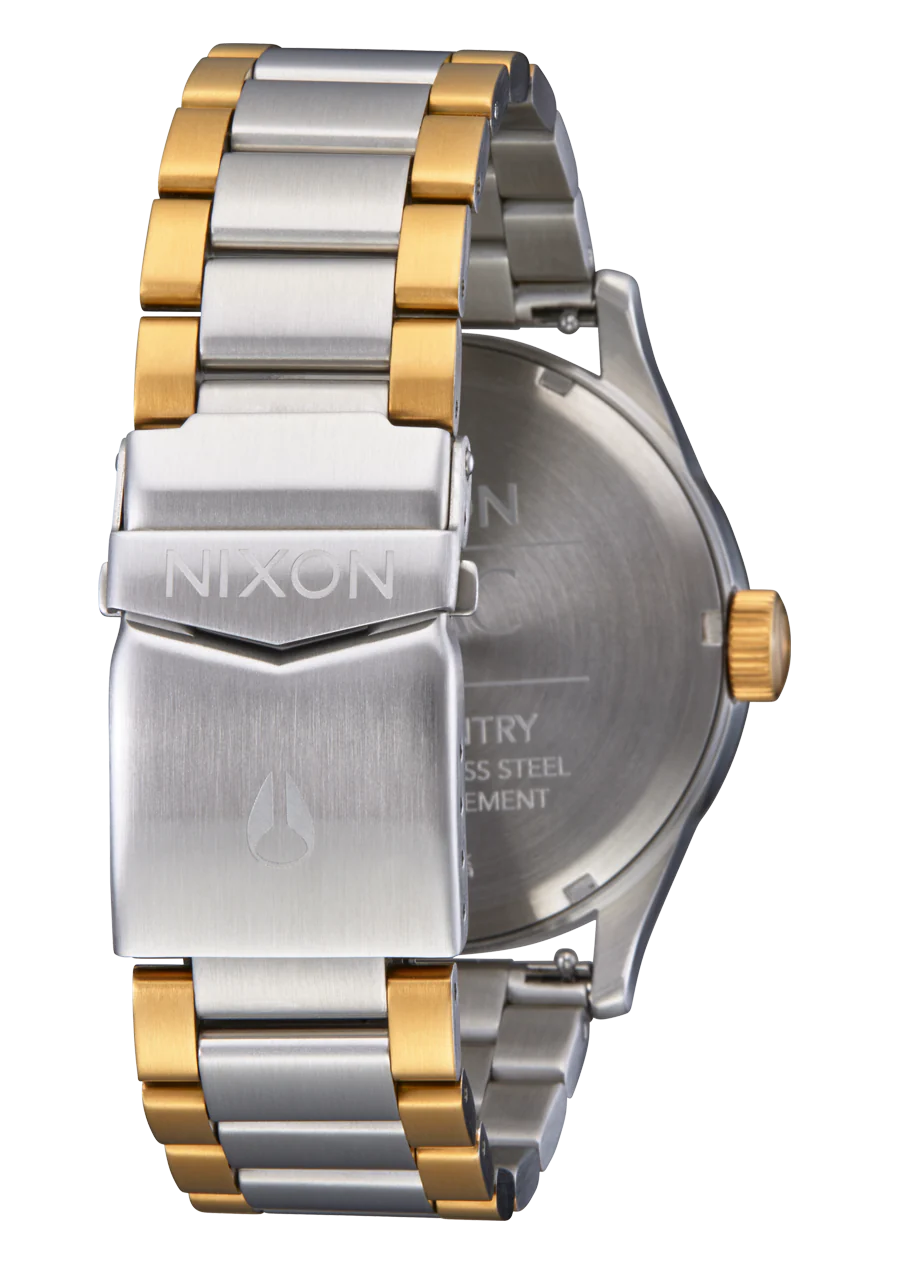 Nixon Sentry Stainless Steel 2PAC Collab Watch Gold/Silver/Black A1379-5196-00