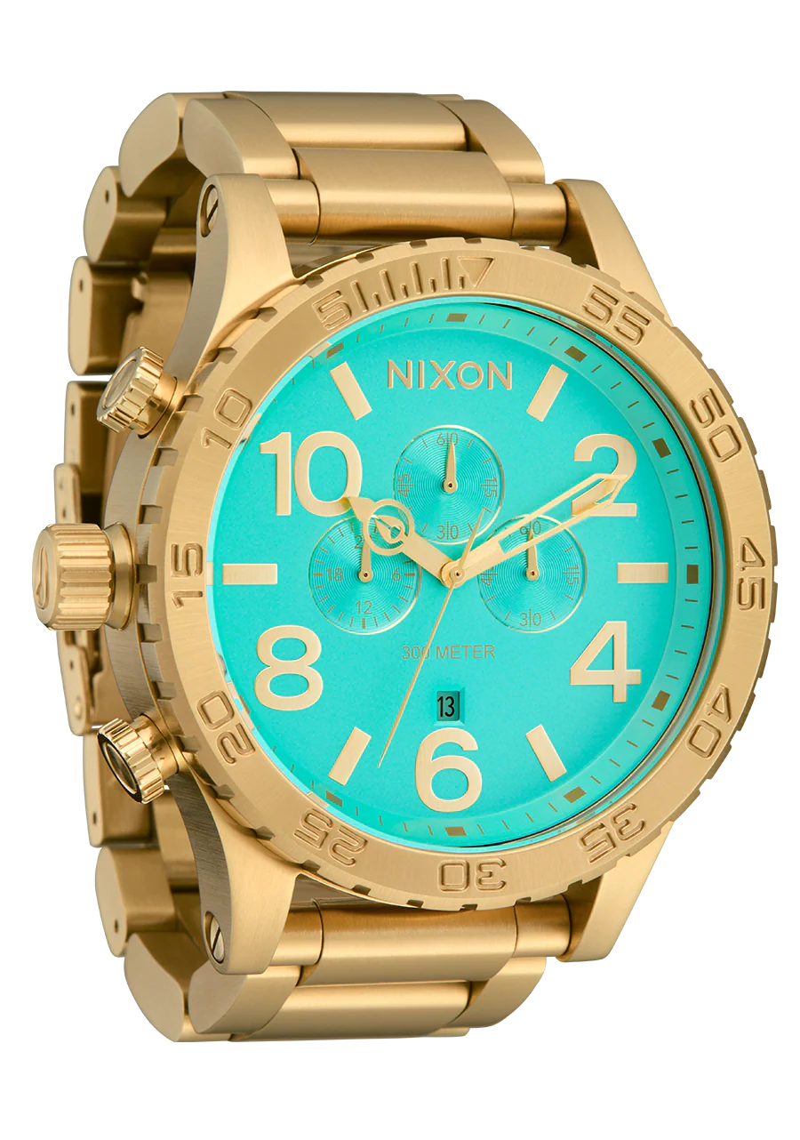 Nixon 51-30 Chrono Gold/ Turquoise/Gold A1389 5345-00