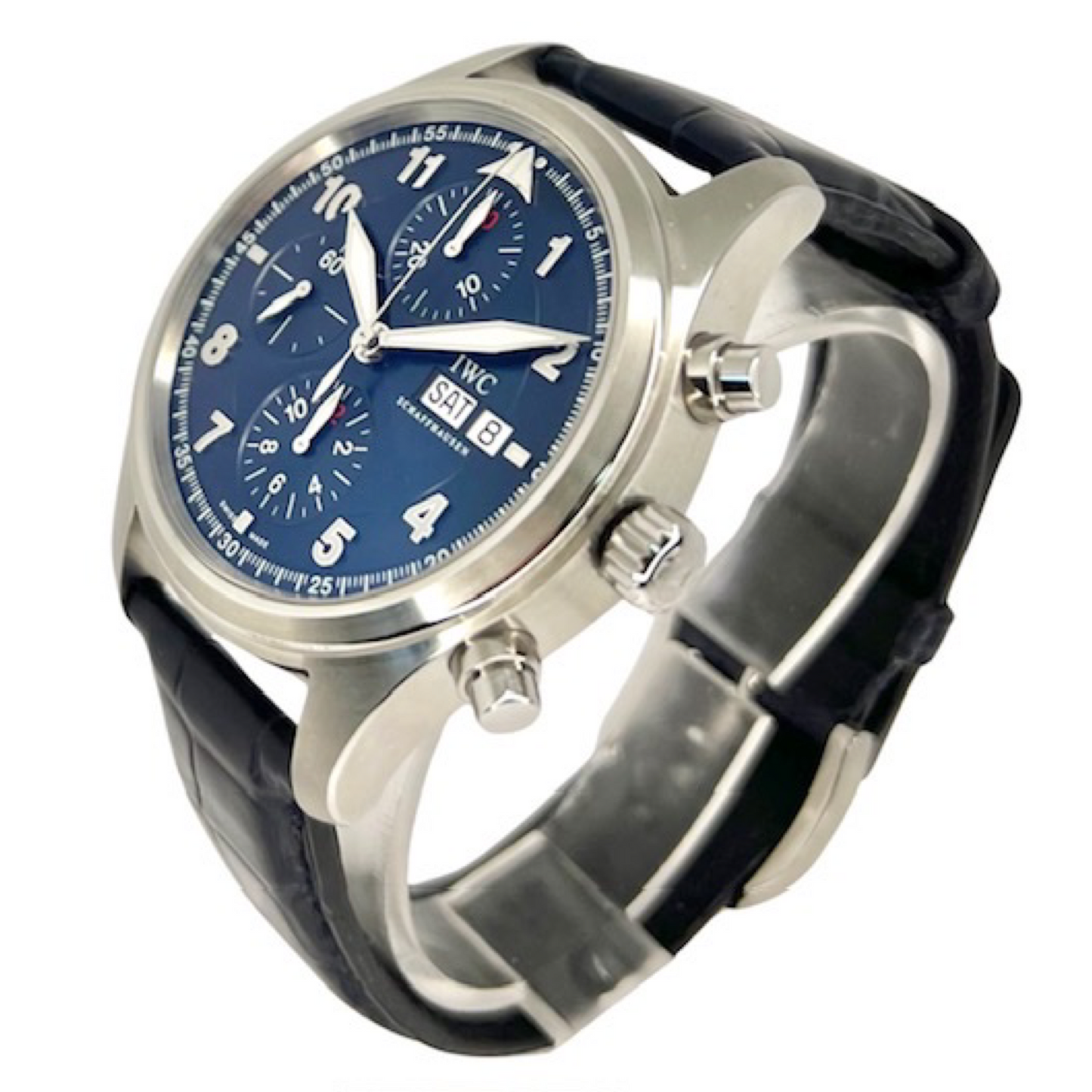 IWC Pilot Chronograph Blue Dial Day Date Limited Edition Laureus Sport for Good Foundation IW3717-12