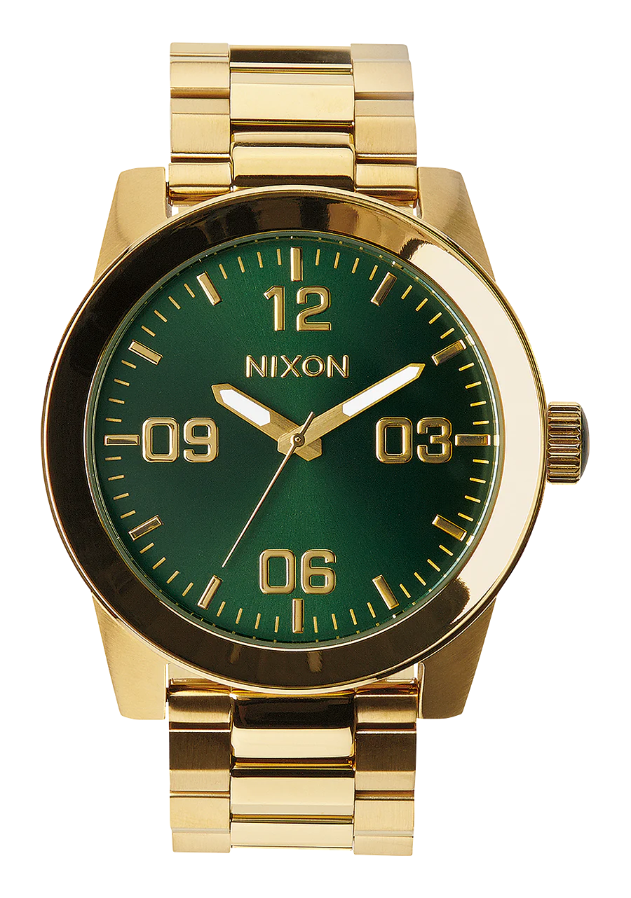 NIXON Corporal Stainless Steel Gold/ Green Sunray A346-1919-00