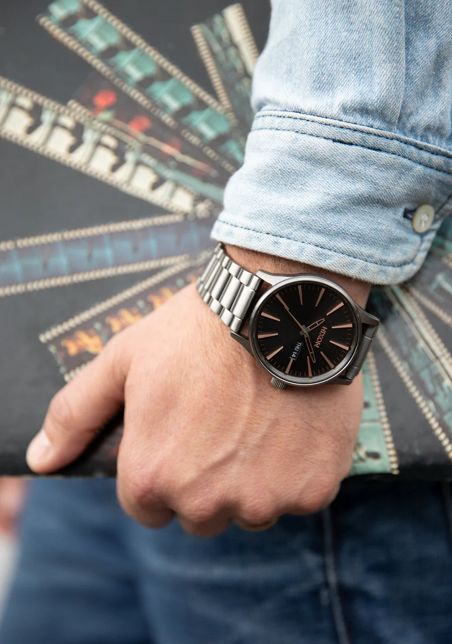 Nixon Sentry Stainless Steel All Gold Black Dial A356-510-00