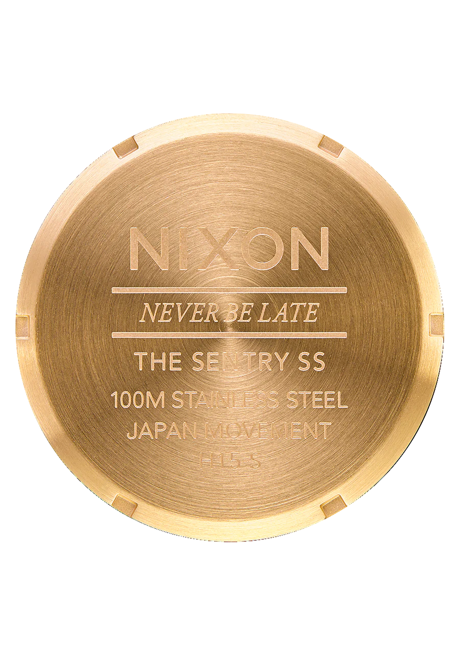 Nixon Sentry Stainless Steel All Gold Black Dial A356-510-00