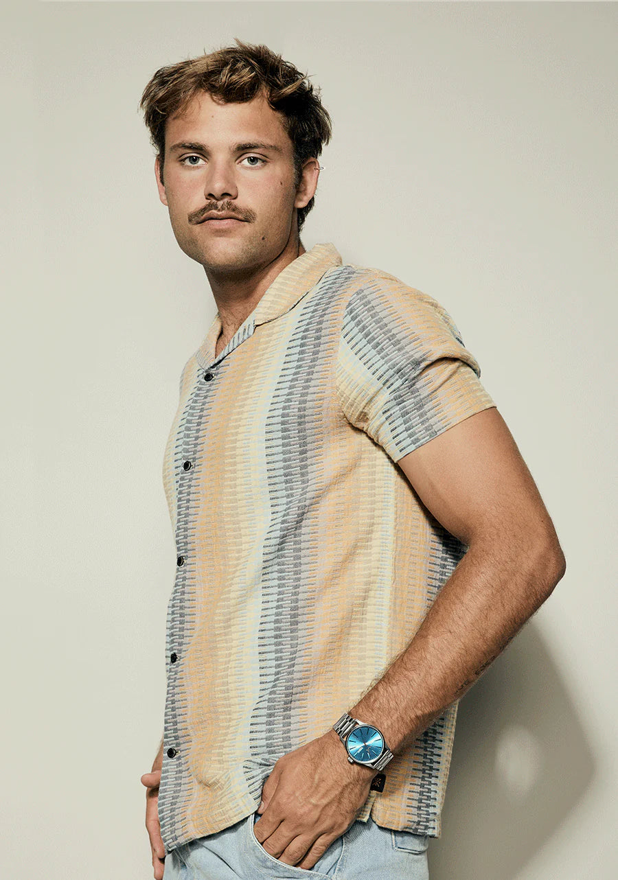 Nixon Sentry Stainless Steel Silver Byron Blue Ombre Dial A356-5309-00