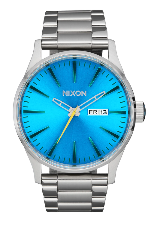 Nixon Sentry Stainless Steel Silver Byron Blue Ombre Dial A356-5309-00