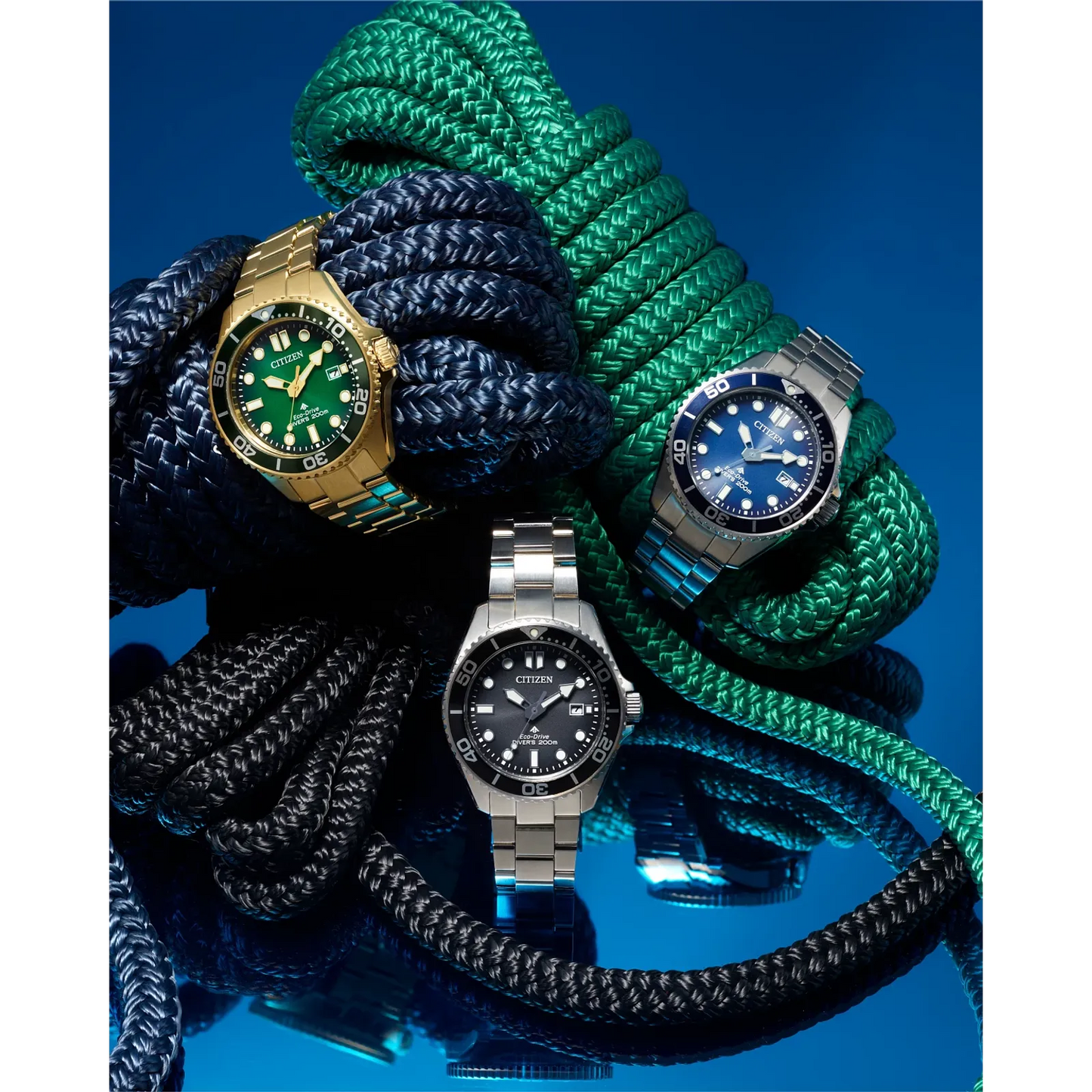 Citizen Promaster Dive Green Dial Gold-tone Stainless Steel Bracelet BN0262-59W