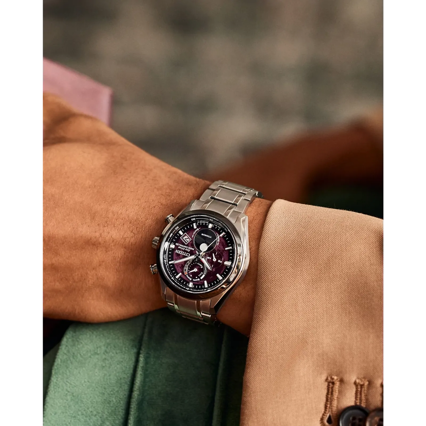 Citizen Tsuki-Yomi A-T Super Titanium Red Dial BY1018-55X