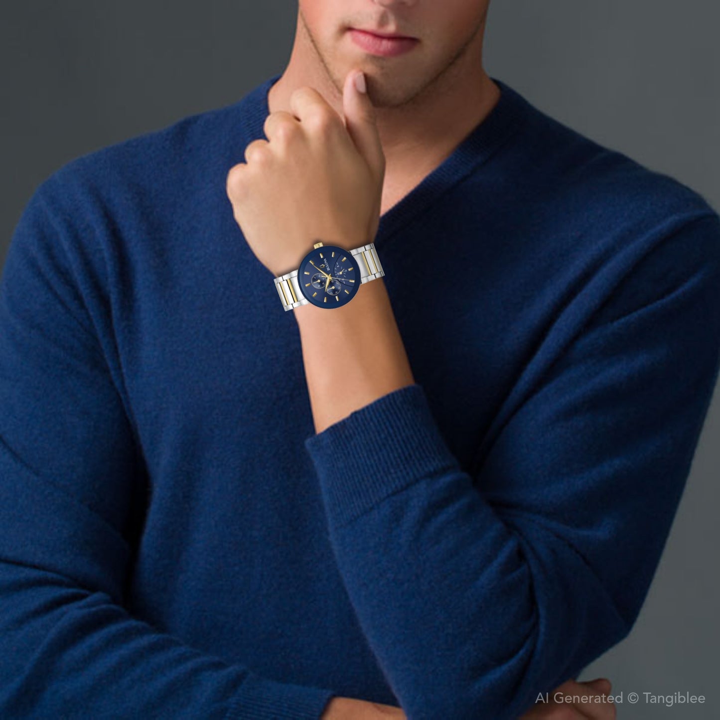 Bulova Futuro 40mm Quartz Blue Dial Gold-tone /Stainless Steel 98C148