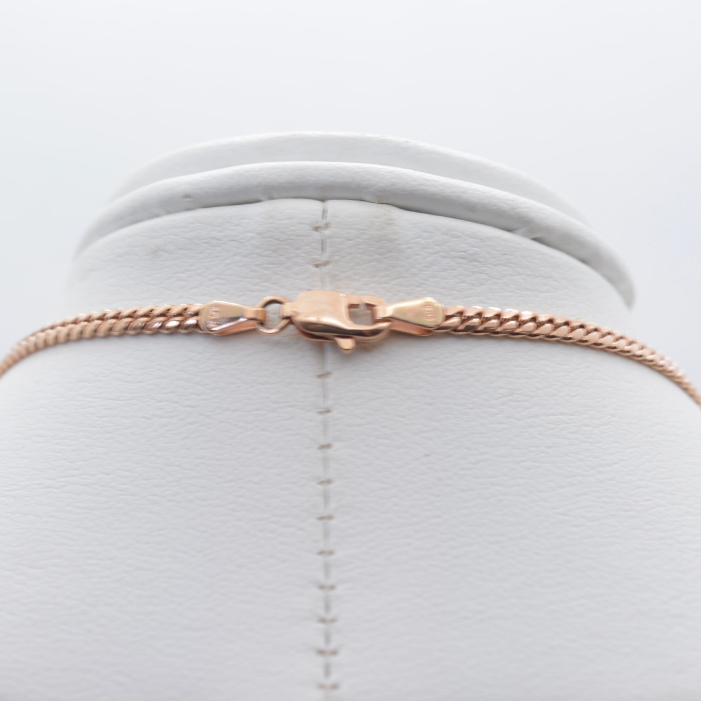 14K Rose Gold Cuban Chain Necklace 18" Lobster Clasp Closure