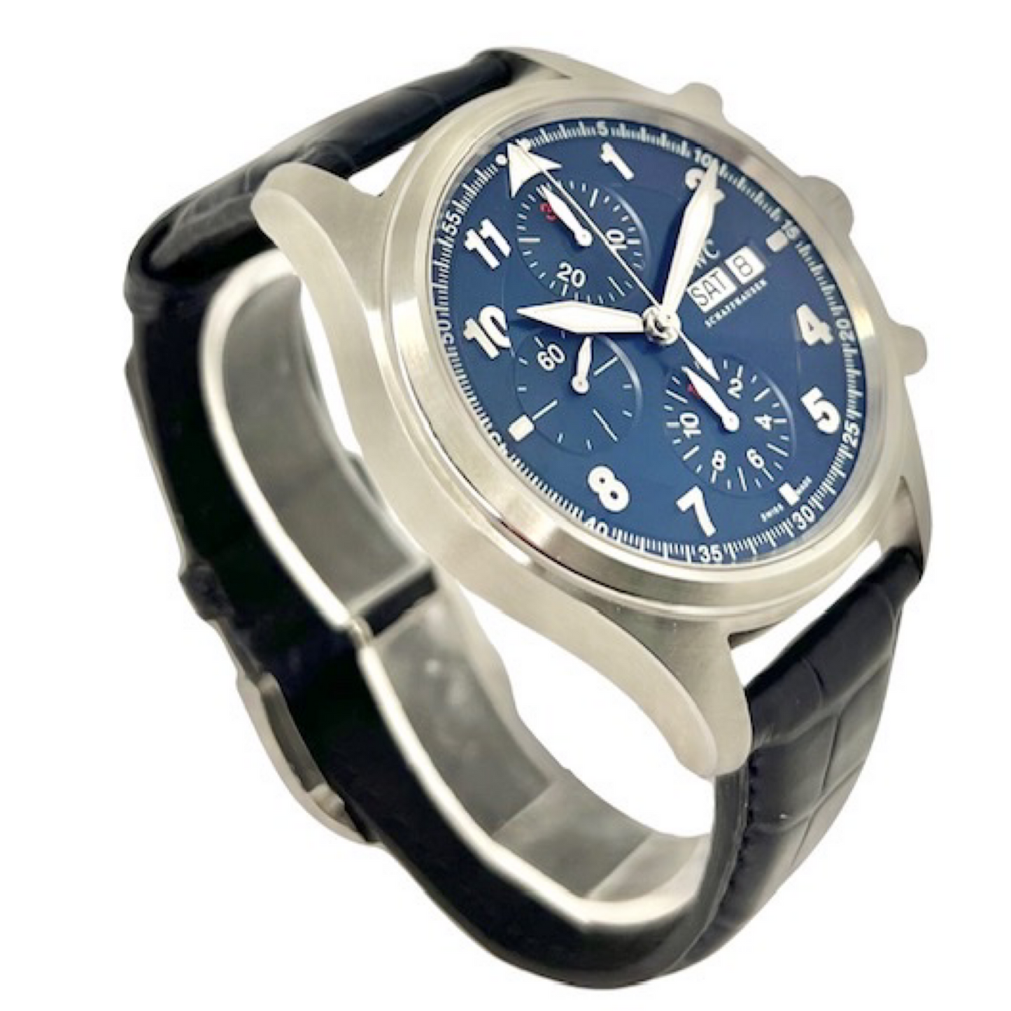 IWC Pilot Chronograph Blue Dial Day Date Limited Edition Laureus Sport for Good Foundation IW3717-12
