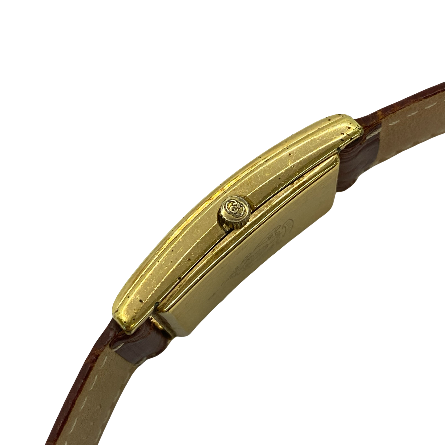 Gucci Sherry Line Quartz Red/Geen Dial Goldplated Tank Watch 1026M