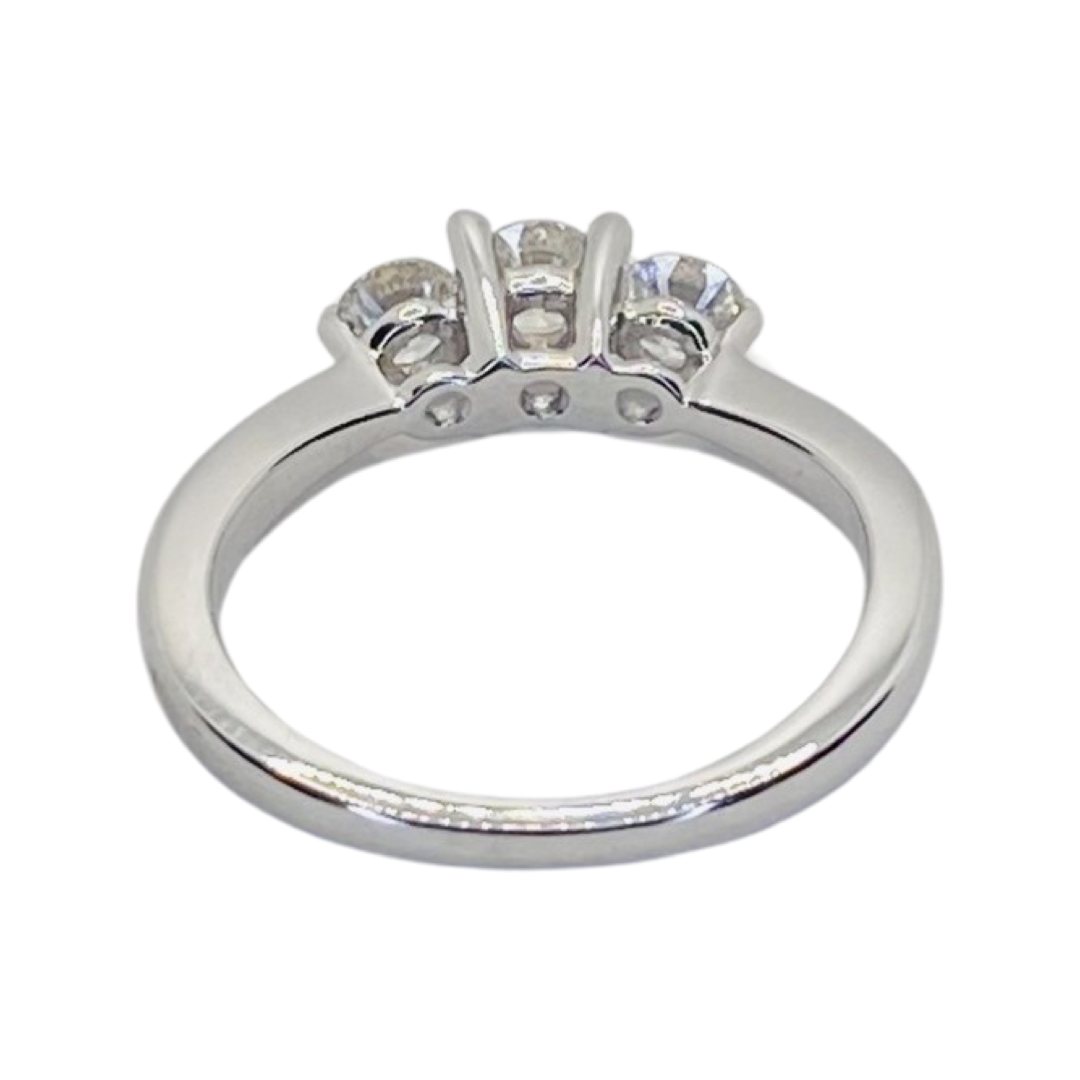 18K White Gold Three-Stone Diamond Ring WWLR917