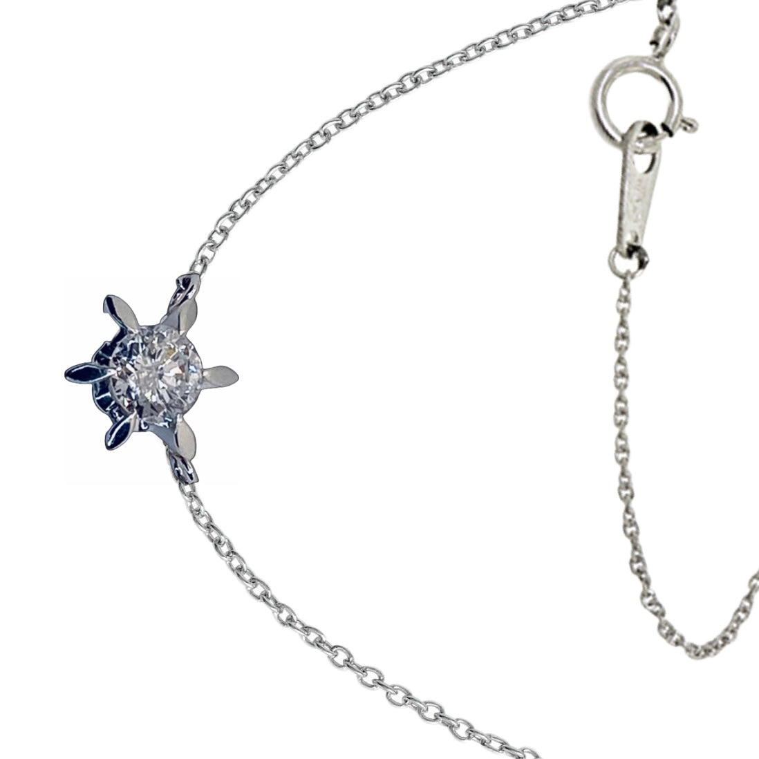 Platinum Solitaire 0.33ct Round Diamond Necklace