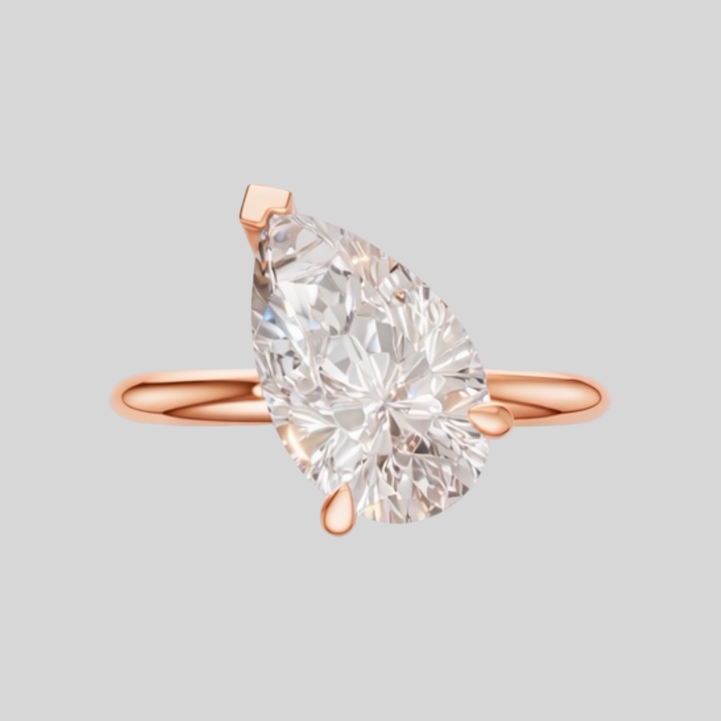 Lab Grown Pear Diamond 1.50 Carats 18K Yellow Gold Solitaire Ring