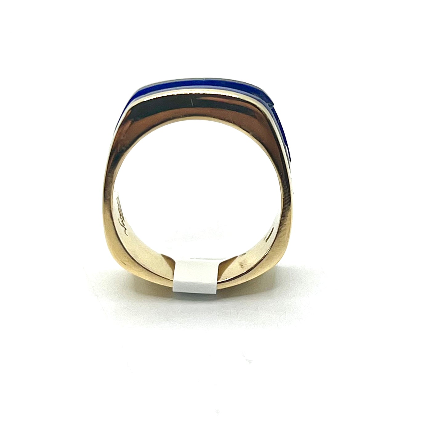 Estate Jewelry 14K Yellow Gold Men's Blue Lapis and Diamond Ring