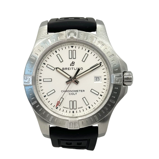 Breitling Chronomat Colt Automatic Silver Dial/ Black Rubber A17313