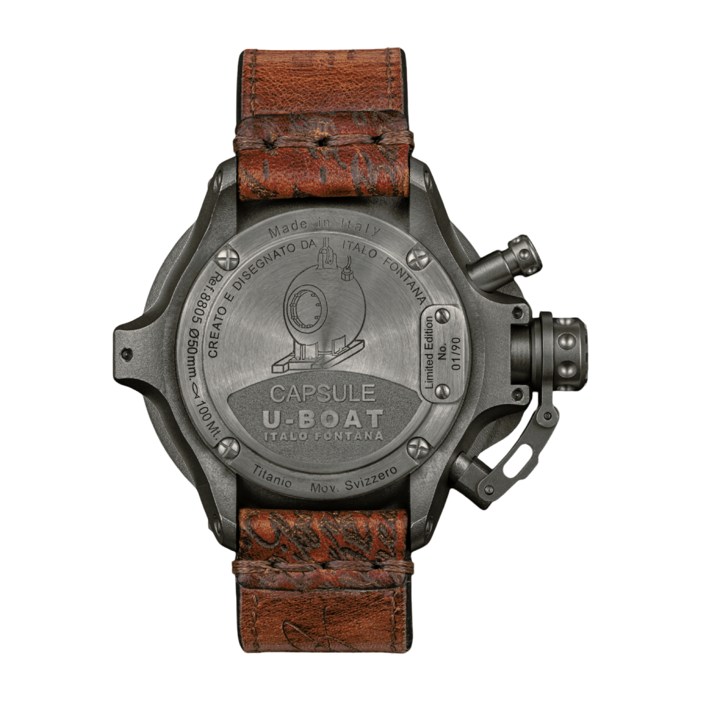 U-BOAT CAPSULE 50MM TITANIUM BK BE Ref: 8805