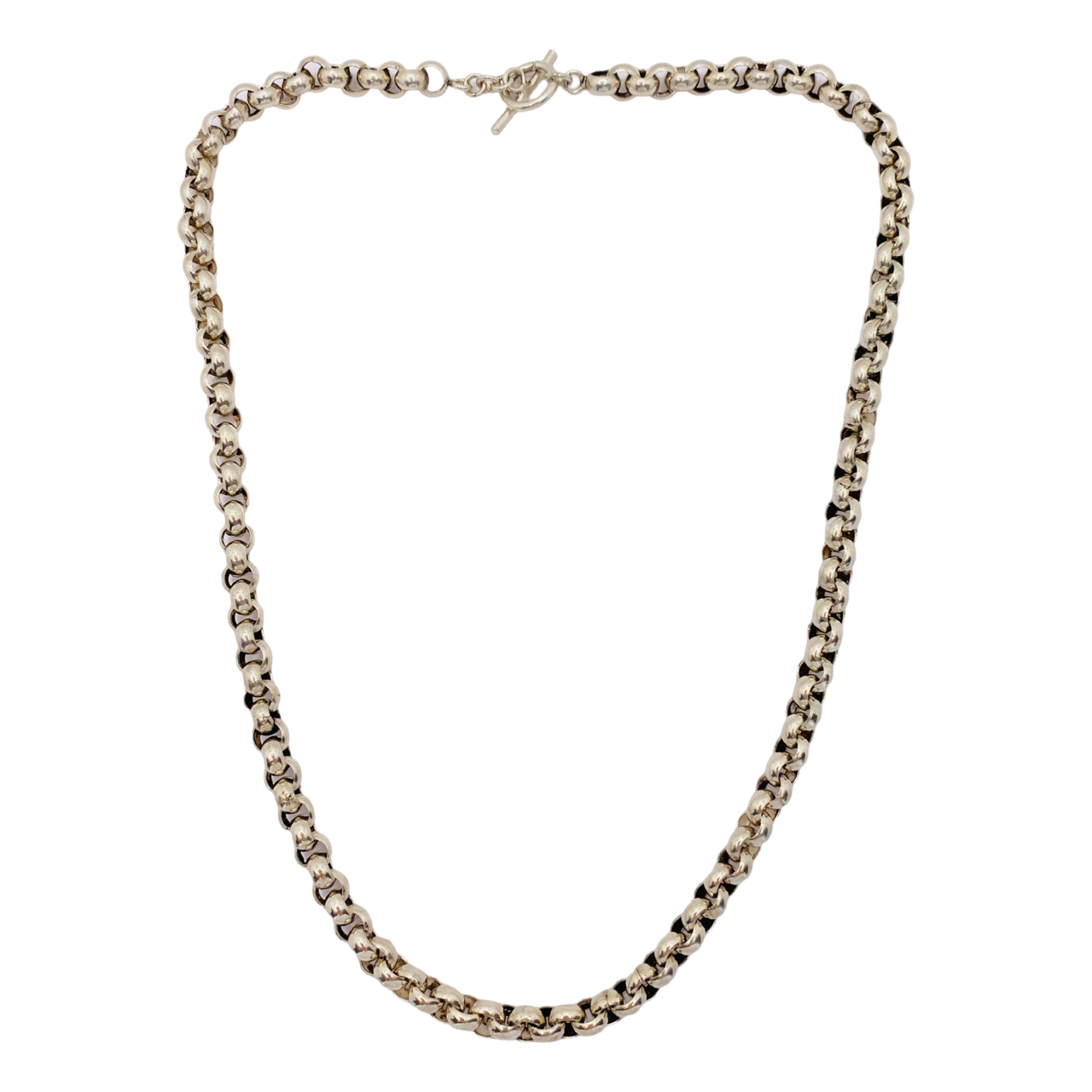 Silver Large Rolo Chain 18"