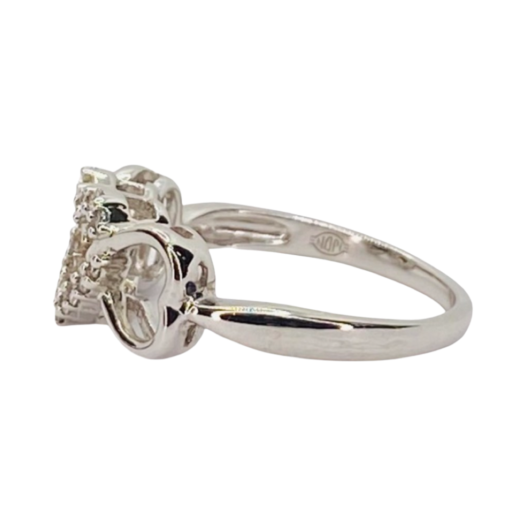 10K White Gold Heart Trio Ring
