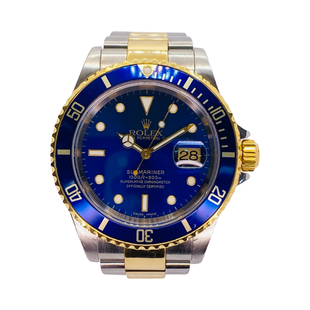 Rolex Submariner Date Blue Dial 18K Yellow Gold and Stainless Steel 16613 C.2003