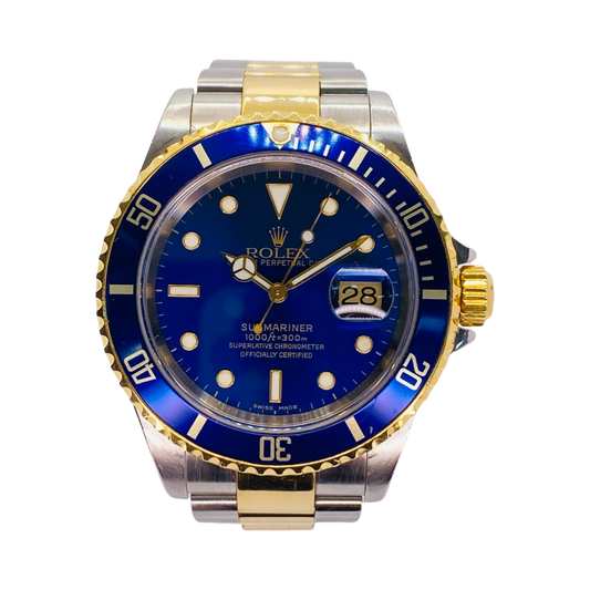 Rolex Submariner Date Blue Dial 18K Yellow Gold and Stainless Steel 16613 C.2003