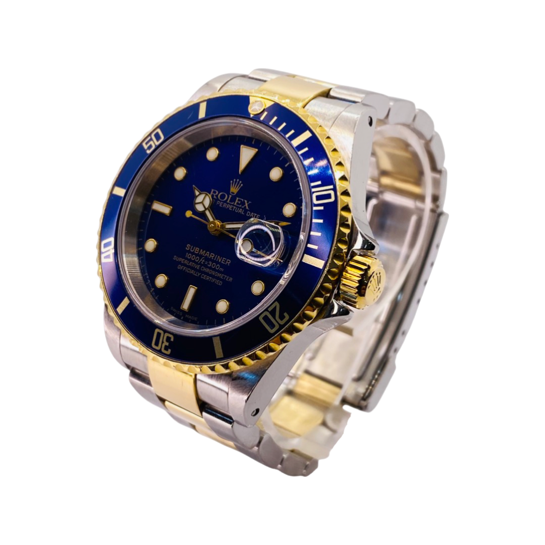 Rolex Submariner Date Blue Dial 18K Yellow Gold and Stainless Steel 16613 C.2003