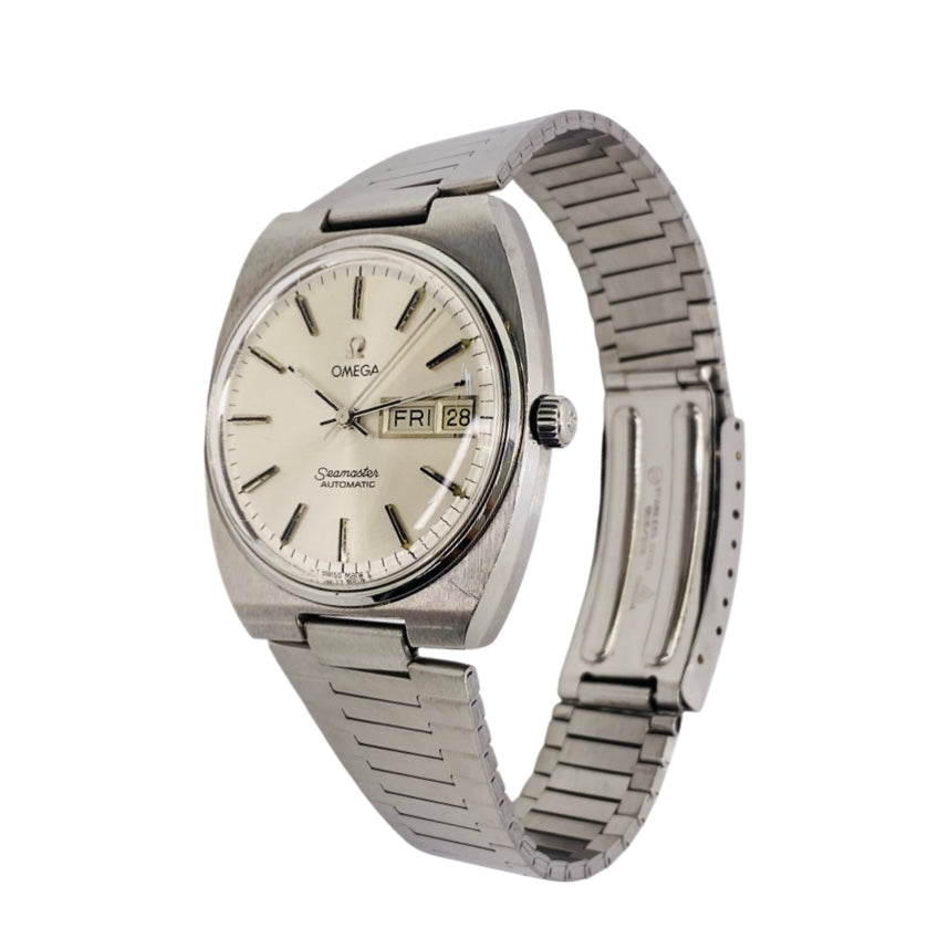 Omega Vintage Men's Seamaster Automatic Day/Date Silver Dial 166.0216