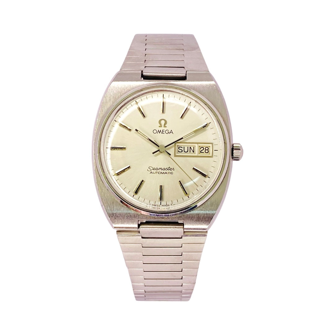 Omega Vintage Men's Seamaster Automatic Day/Date Silver Dial 166.0216