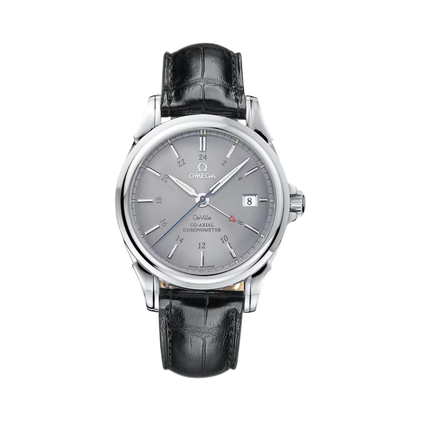 Omega De Ville Automatic GMT Co-Axial Escapement Chronometer Grey Dial Black Strap 4833.41.31