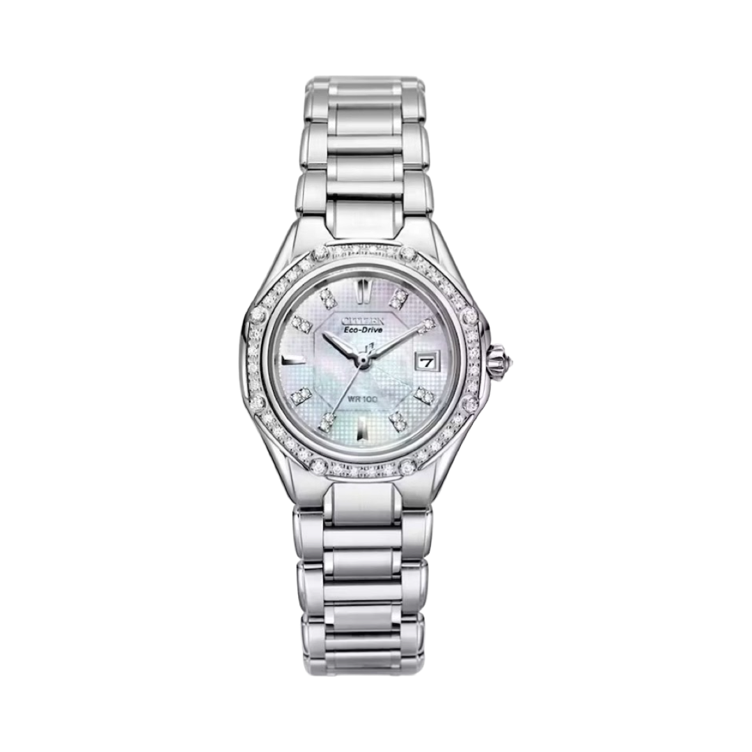 Citizen Signature Stainless Steel Mother-of-Pearl with Diamonds EW2090-53D